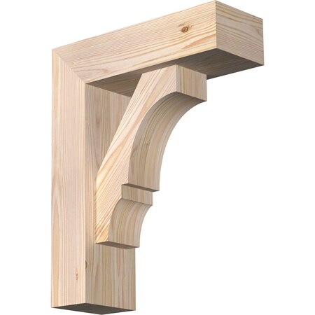 Ekena Millwork Balboa Block Smooth Bracket w/ Offset Brace, Douglas Fir, 5 1/2"W x 16"D x 20"H BKT0604X16X20BOA05SDF